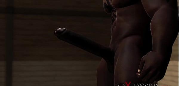  Restricted area. A sexy ebony in restraints gest fucked hard by a black big cock